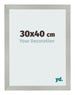 Cadre Photo 30x40cm Argent Mat MDF Bologna De Face Mesure | Yourdecoration.fr