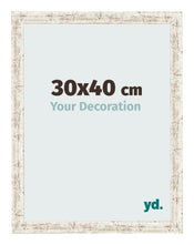 Cadre Photo 30x40cm Blanc Vintage MDF Bologna De Face Mesure | Yourdecoration.fr