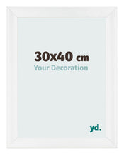 Cadre Photo 30x40cm Blanc Vintage MDF Pisa De Face Mesure | Yourdecoration.fr