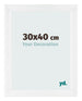 Cadre Photo 30x40cm Blanc Vintage MDF Pisa De Face Mesure | Yourdecoration.fr