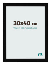 Cadre Photo 30x40cm Noir Brillant MDF Bologna De Face Mesure | Yourdecoration.fr