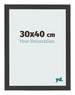 Cadre Photo 30x40cm Noir Grain de Bois MDF Bologna De Face Mesure | Yourdecoration.fr