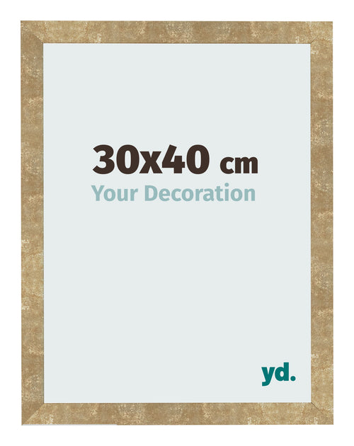 Cadre Photo 30x40cm Or Antique MDF Bologna De Face Mesure | Yourdecoration.fr