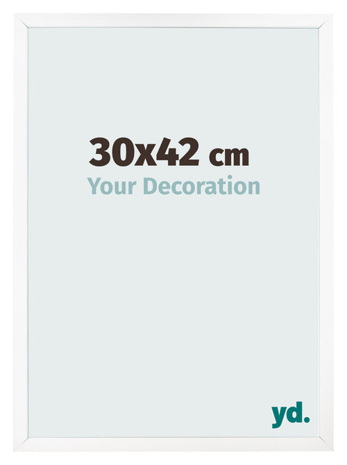 Cadre Photo 30x42 cm Blanc Mat MDF Bologna De Face Mesure | Yourdecoration.fr