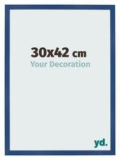Cadre Photo 30x42 cm Bleu Fonce MDF Bologna De Face Mesure | Yourdecoration.fr