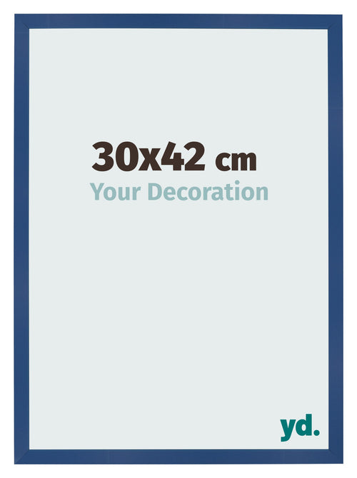 Cadre Photo 30x42 cm Bleu Fonce MDF Bologna De Face Mesure | Yourdecoration.fr
