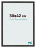 Cadre Photo 30x42 cm Noir Mat MDF Bologna De Face Mesure | Yourdecoration.fr