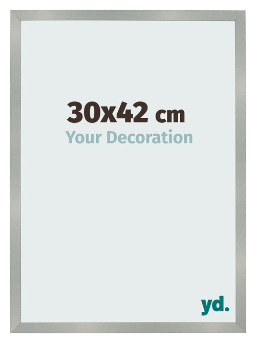 Cadre Photo 30x42cm Aluminium Brossé MDF Bologna De Face Mesure | Yourdecoration.fr
