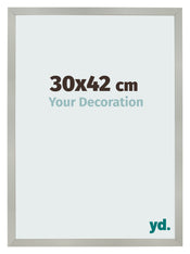 Cadre Photo 30x42cm Argent Mat MDF Bologna De Face Mesure | Yourdecoration.fr