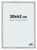 Cadre Photo 30x42cm Argent Mat MDF Bologna De Face Mesure | Yourdecoration.fr