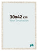 Cadre Photo 30x42cm Blanc Vintage MDF Bologna De Face Mesure | Yourdecoration.fr