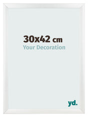 Cadre Photo 30x42cm Blanc Vintage MDF Pisa De Face Mesure | Yourdecoration.fr