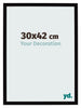 Cadre Photo 30x42cm Noir Brillant MDF Bologna De Face Mesure | Yourdecoration.fr
