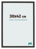 Cadre Photo 30x42cm Noir Grain de Bois MDF Bologna De Face Mesure | Yourdecoration.fr