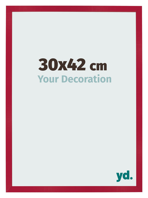 Cadre Photo 30x42cm Rouge MDF Bologna De Face Mesure | Yourdecoration.fr
