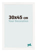 Cadre Photo 30x45 cm Blanc Brillant MDF Bologna De Face Mesure | Yourdecoration.fr