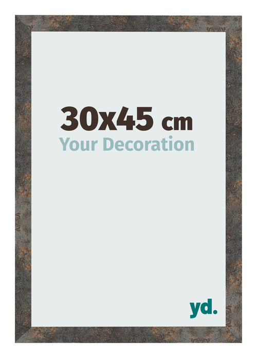Cadre Photo 30x45 cm Metal Oxyde MDF Bologna De Face Mesure | Yourdecoration.fr