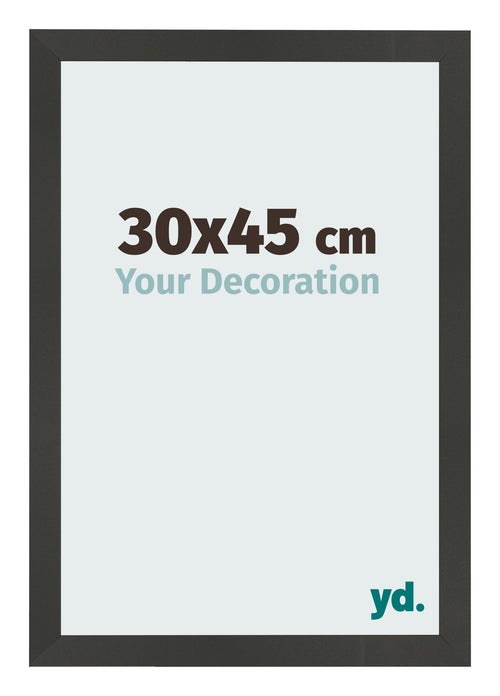 Cadre Photo 30x45cm Anthracite MDF Bologna De Face Mesure | Yourdecoration.fr