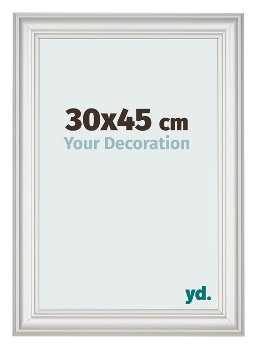 Cadre Photo 30x45cm Blanc Patine MDF Lazio De Face Mesure | Yourdecoration.fr