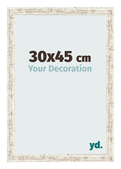 Cadre Photo 30x45cm Blanc Vintage MDF Bologna De Face Mesure | Yourdecoration.fr