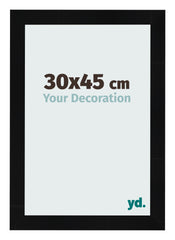 Cadre Photo 30x45cm Noir Argent Poli MDF Pisa De Face Mesure | Yourdecoration.fr