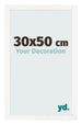 Cadre Photo 30x50 cm Blanc Brillant MDF Bologna De Face Mesure | Yourdecoration.fr