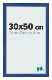 Cadre Photo 30x50 cm Bleu Fonce MDF Bologna De Face Mesure | Yourdecoration.fr