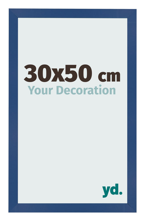 Cadre Photo 30x50 cm Bleu Fonce MDF Bologna De Face Mesure | Yourdecoration.fr