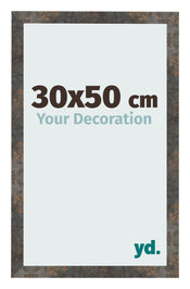 Cadre Photo 30x50 cm Metal Oxyde MDF Bologna De Face Mesure | Yourdecoration.fr