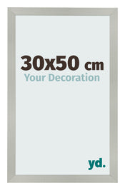 Cadre Photo 30x50cm Argent Mat MDF Bologna De Face Mesure | Yourdecoration.fr