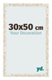 Cadre Photo 30x50cm Blanc Vintage MDF Bologna De Face Mesure | Yourdecoration.fr