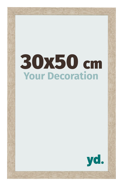 Cadre Photo 30x50cm Chêne Sonoma MDF Bologna De Face Mesure | Yourdecoration.fr
