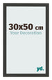 Cadre Photo 30x50cm Noir Grain de Bois MDF Bologna De Face Mesure | Yourdecoration.fr