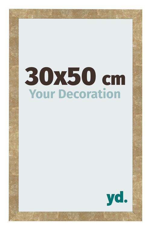 Cadre Photo 30x50cm Or Antique MDF Bologna De Face Mesure | Yourdecoration.fr