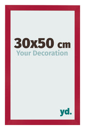 Cadre Photo 30x50cm Rouge MDF Bologna De Face Mesure | Yourdecoration.fr