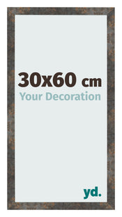 Cadre Photo 30x60 cm Metal Oxyde MDF Bologna De Face Mesure | Yourdecoration.fr