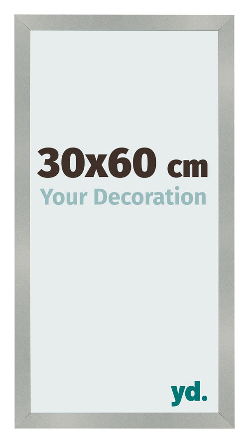 Cadre Photo 30x60cm Aluminium Brossé MDF Bologna De Face Mesure | Yourdecoration.fr