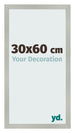 Cadre Photo 30x60cm Argent Mat MDF Bologna De Face Mesure | Yourdecoration.fr