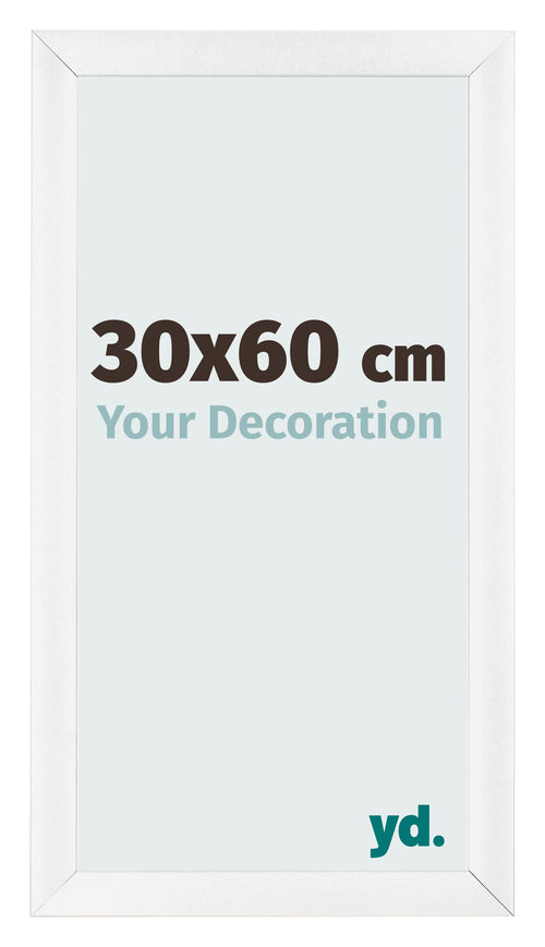 Cadre Photo 30x60cm Blanc Vintage MDF Pisa De Face Mesure | Yourdecoration.fr
