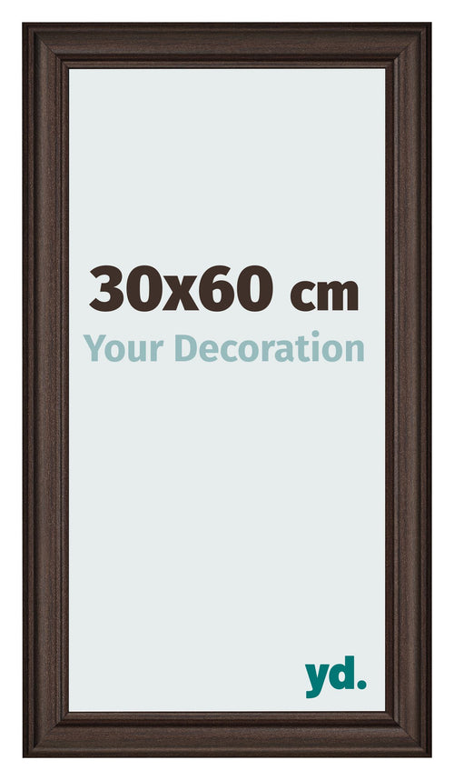Cadre Photo 30x60cm Chene Fonce MDF Lazio De Face Mesure | Yourdecoration.fr