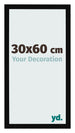 Cadre Photo 30x60cm Noir Brillant MDF Bologna De Face Mesure | Yourdecoration.fr