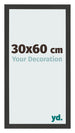 Cadre Photo 30x60cm Noir Grain de Bois MDF Bologna De Face Mesure | Yourdecoration.fr