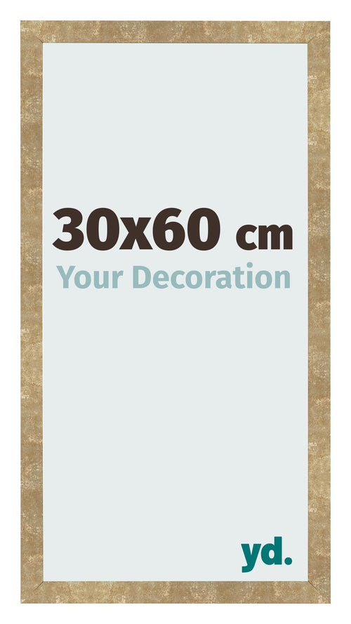 Cadre Photo 30x60cm Or Antique MDF Bologna De Face Mesure | Yourdecoration.fr