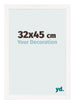 Cadre Photo 32x45 cm Blanc Brillant MDF Bologna De Face Mesure | Yourdecoration.fr