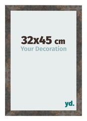 Cadre Photo 32x45 cm Metal Oxyde MDF Bologna De Face Mesure | Yourdecoration.fr