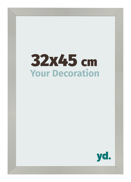 Cadre Photo 32x45cm Argent Mat MDF Bologna De Face Mesure | Yourdecoration.fr