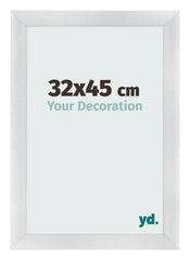 Cadre Photo 32x45cm Argent Noir Patine MDF Pisa De Face Mesure | Yourdecoration.fr