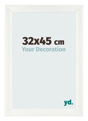 Cadre Photo 32x45cm Blanc Vintage MDF Pisa De Face Mesure | Yourdecoration.fr