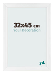 Cadre Photo 32x45cm Blanc Vintage MDF Pisa De Face Mesure | Yourdecoration.fr