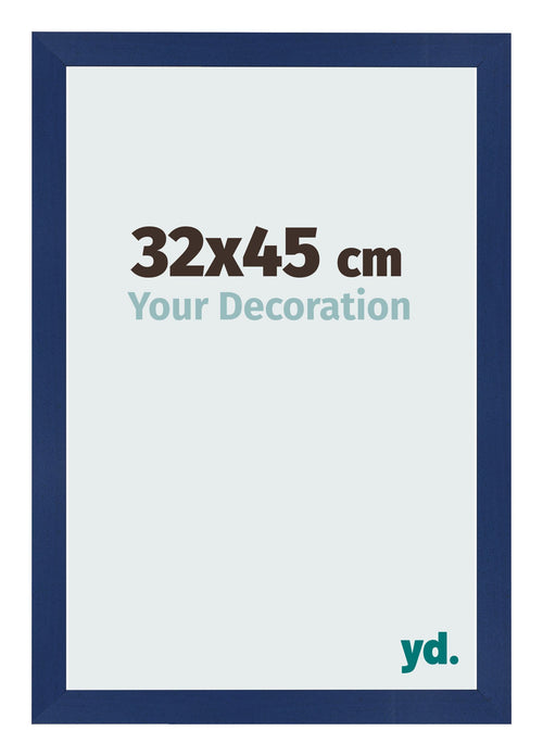 Cadre Photo 32x45cm Bleu Foncé Patiné MDF Bologna De Face Mesure | Yourdecoration.fr